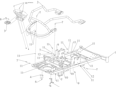 Frame Diagram and Parts List for 17ADFACSA07 2022 Yard Machines Lawn Tractor